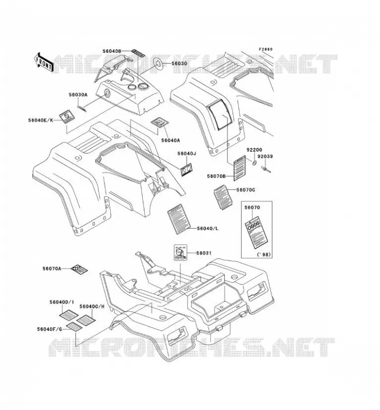 LABEL Kawasaki QUAD 220 2001 KLF220  KLF220-A14