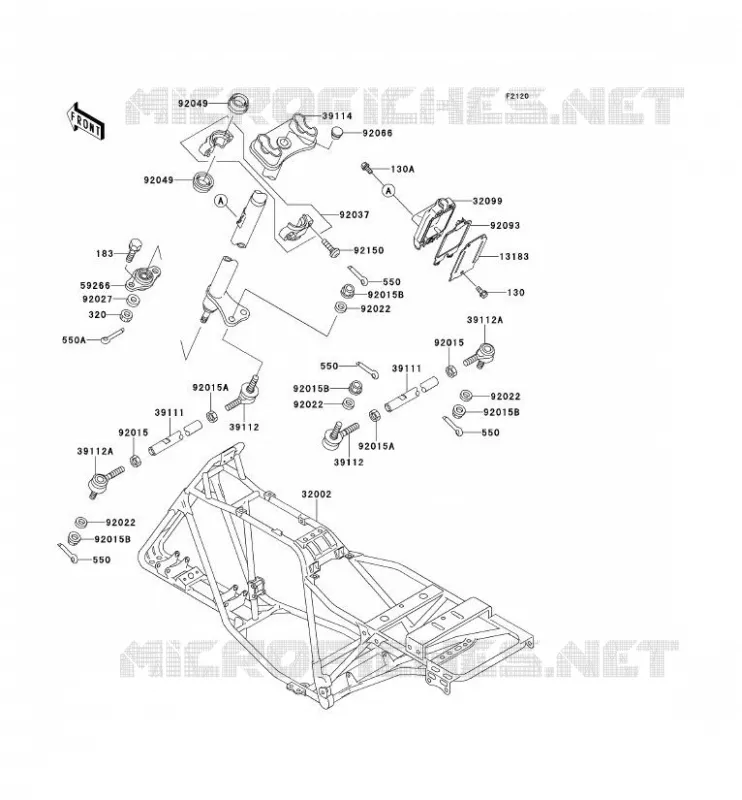 CH&Acirc;SSIS Kawasaki QUAD 220 2001 KLF220  KLF220-A14