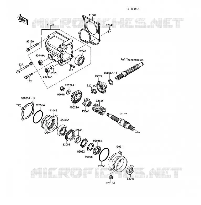 PIGNON CONIQUE AVANT Kawasaki QUAD 220 1989 KLF220  KLF220-A2
