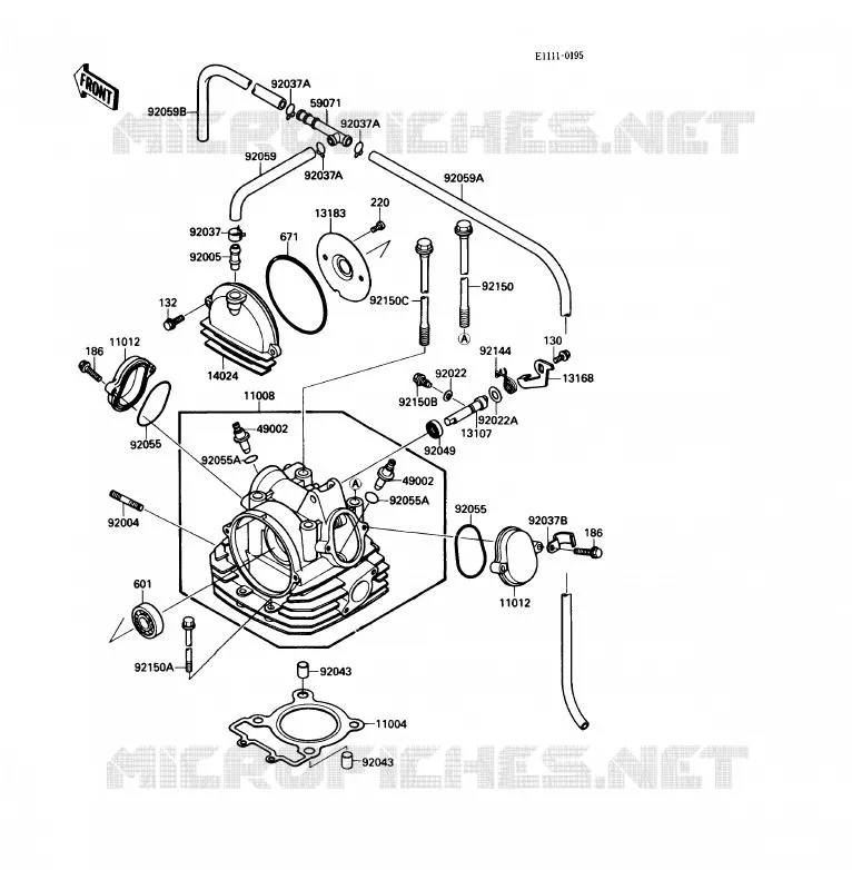 CULASSE Kawasaki QUAD 220 1990 KLF220  KLF220-A3