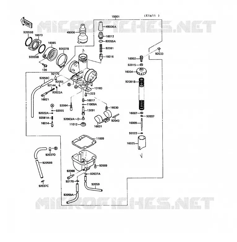 CARBURATEUR Kawasaki QUAD 220 1990 KLF220  KLF220-A3