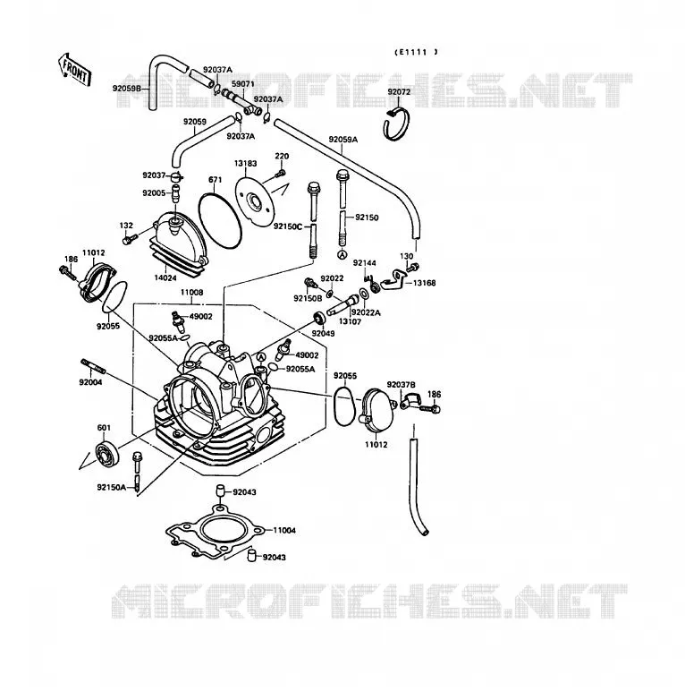 CULASSE Kawasaki QUAD 220 1990 KLF220  KLF220-A3