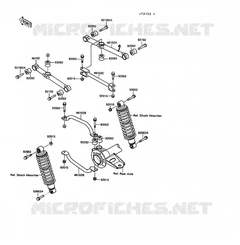 SUSPENSION ARRI&Egrave;RE Kawasaki QUAD 220 1990 KLF220  KLF220-A3