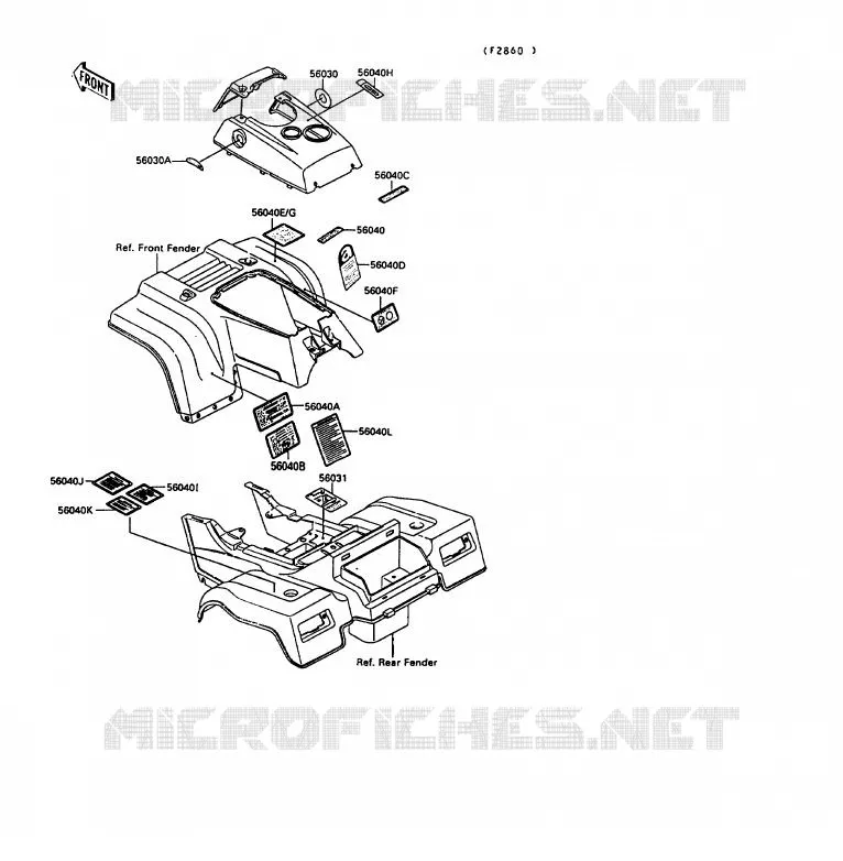 LABEL Kawasaki QUAD 220 1990 KLF220  KLF220-A3A