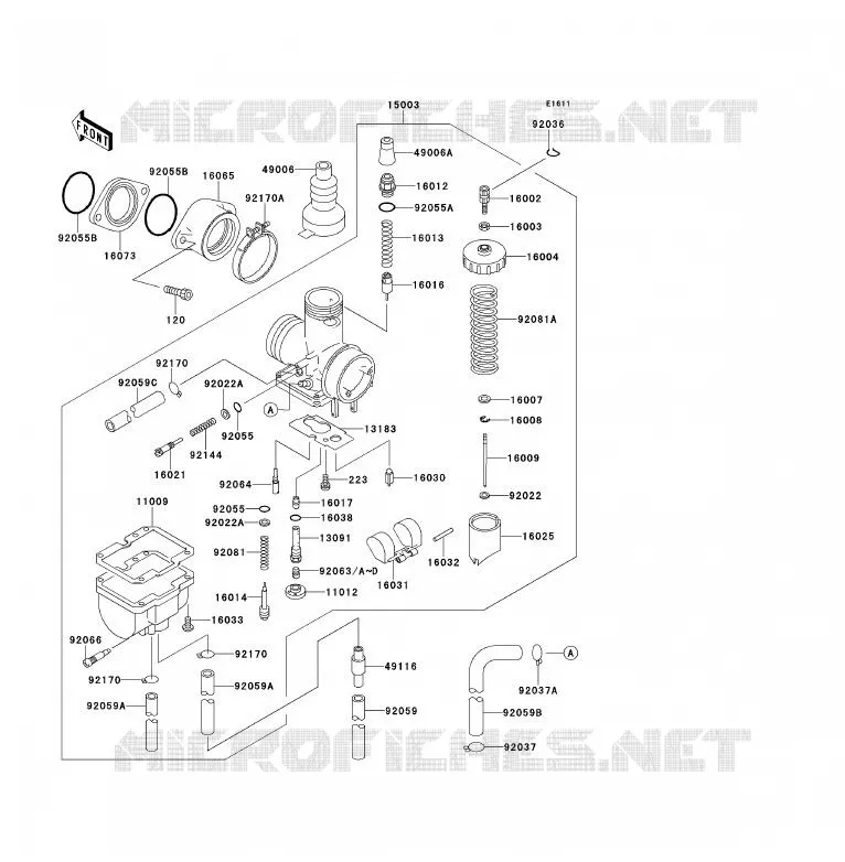 CARBURATEUR Kawasaki QUAD 220 1992 KLF220  KLF220-A5