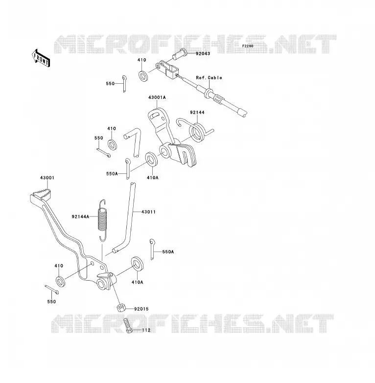 PEDALE DE FREIN Kawasaki QUAD 220 1993 KLF220  KLF220-A6