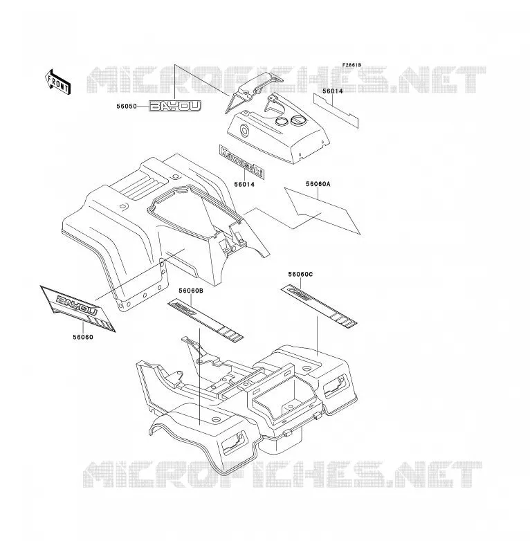 STICKER(GRAY) Kawasaki QUAD 220 1993 KLF220  KLF220-A6