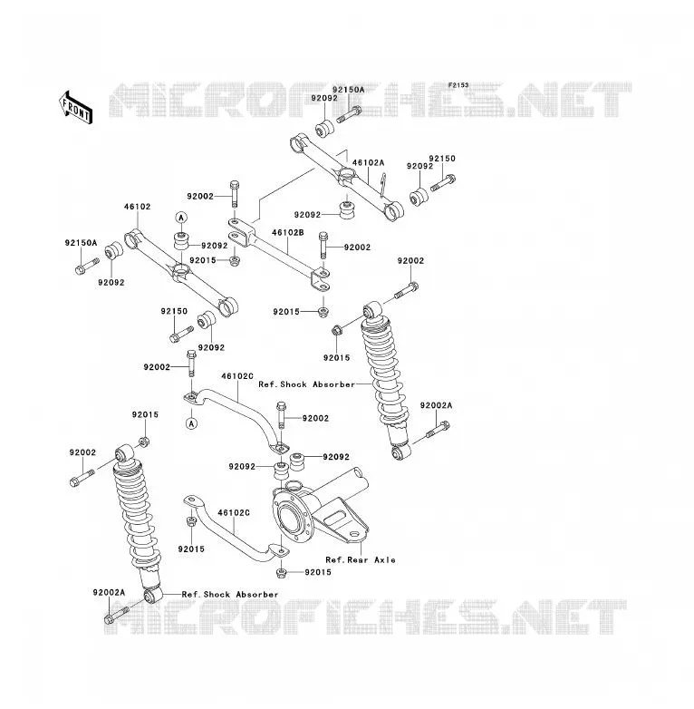 SUSPENSION ARRI&Egrave;RE Kawasaki QUAD 220 1993 KLF220  KLF220-A6