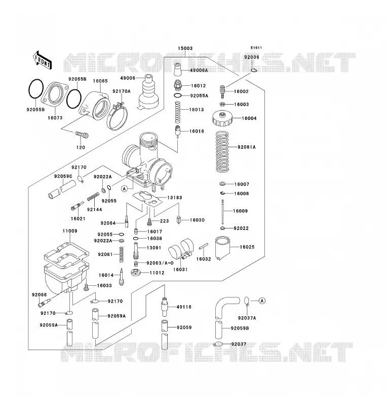 CARBURATEUR Kawasaki QUAD 220 1994 KLF220  KLF220-A7