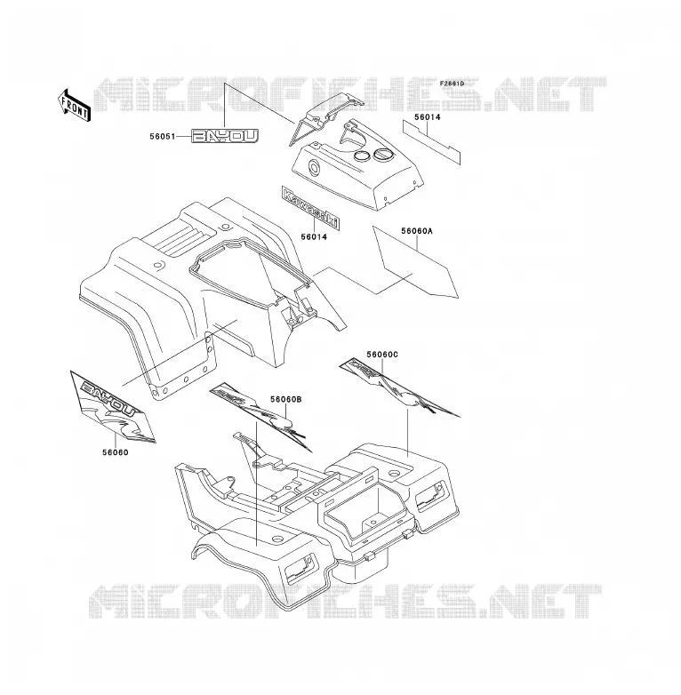 STICKER(GRAY) Kawasaki QUAD 220 1994 KLF220  KLF220-A7