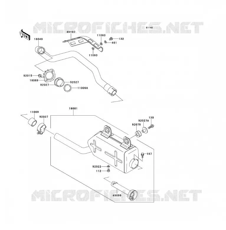 &Eacute;CHAPPEMENT Kawasaki QUAD 220 1995 KLF220  KLF220-A8