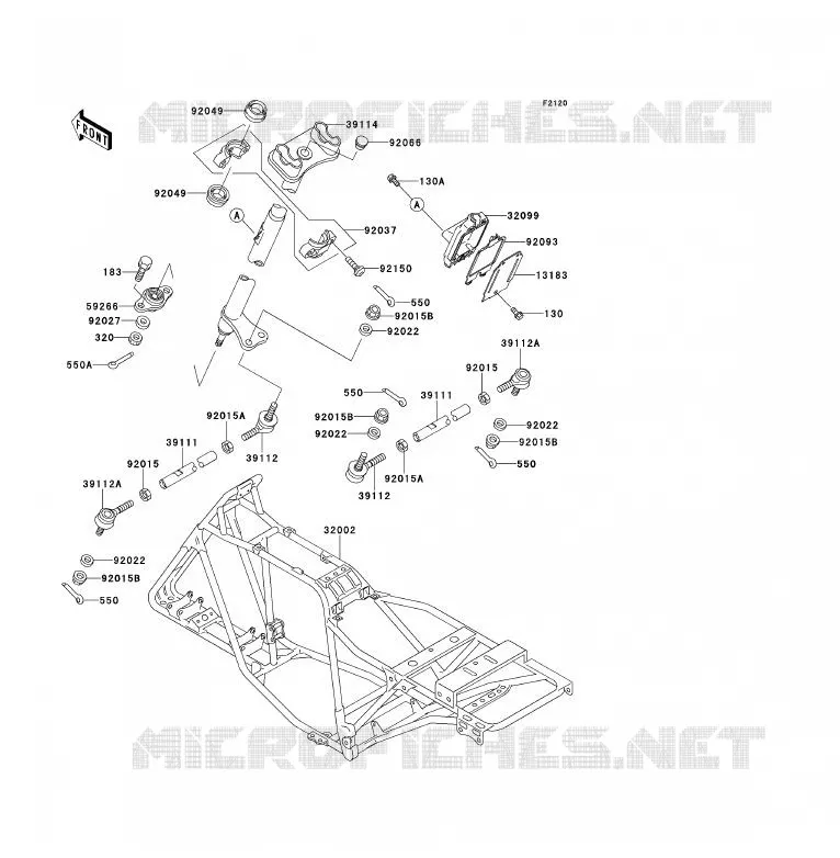 CH&Acirc;SSIS Kawasaki QUAD 220 1996 KLF220  KLF220-A9