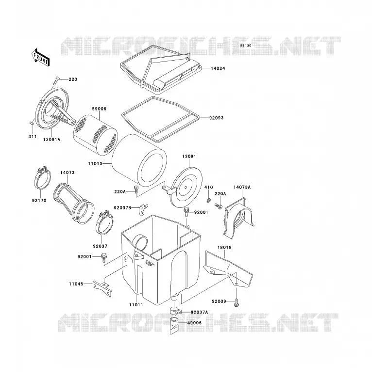 FILTRE A AIR Kawasaki QUAD 220 1996 KLF220  KLF220-A9