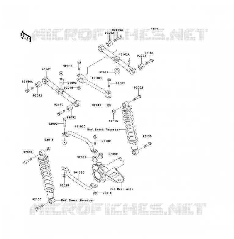 SUSPENSION ARRI&Egrave;RE Kawasaki QUAD 250 2003 KLF250  KLF250-A1