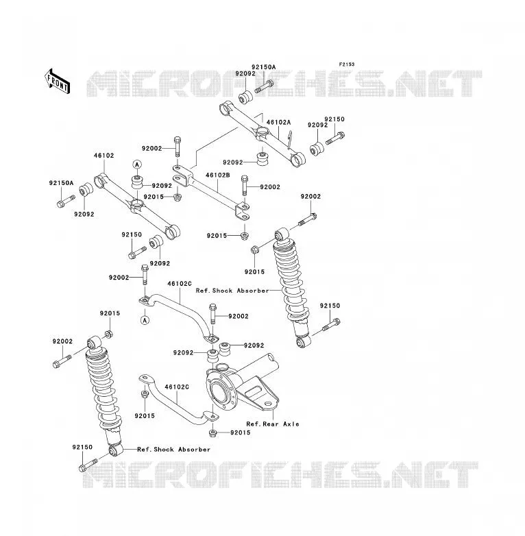 SUSPENSION ARRI&Egrave;RE Kawasaki QUAD 250 2004 KLF250  KLF250-A2