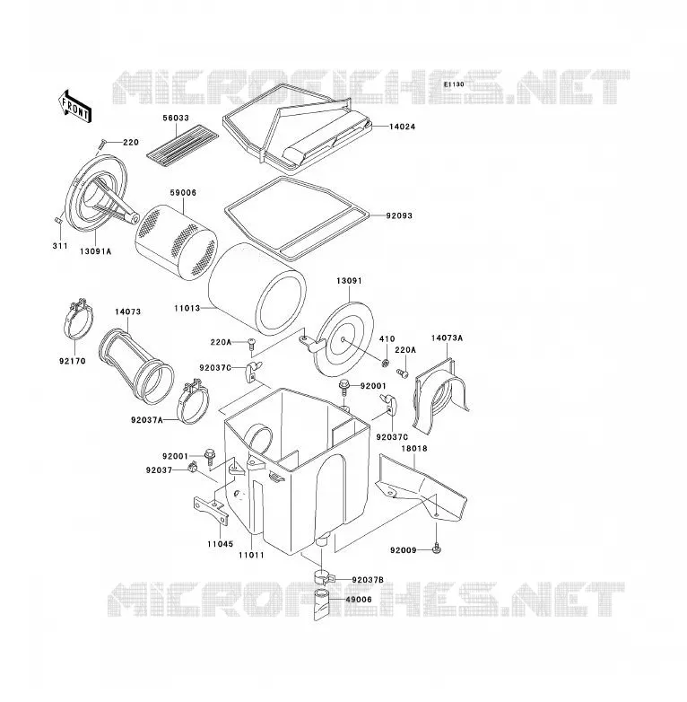FILTRE A AIR Kawasaki QUAD 250 2004 KLF250  KLF250-A2