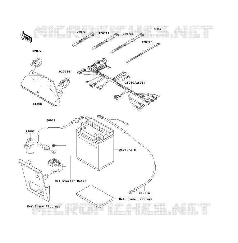 CHASSIS EQUIPMENT ELECTRIQUE Kawasaki QUAD 250 2004 KLF250  KLF250-A2