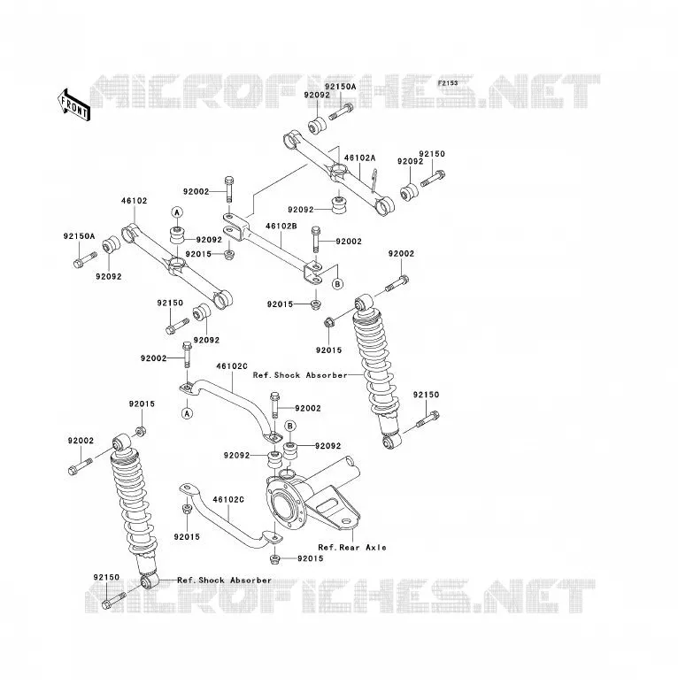 SUSPENSION ARRI&Egrave;RE Kawasaki QUAD 250 2004 KLF250  KLF250-A2