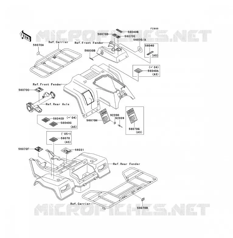 LABEL Kawasaki QUAD 250 2005 KLF250  KLF250-A3