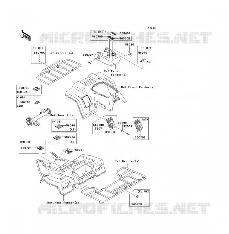 LABEL Kawasaki QUAD 250 2006 KLF250  KLF250A6F