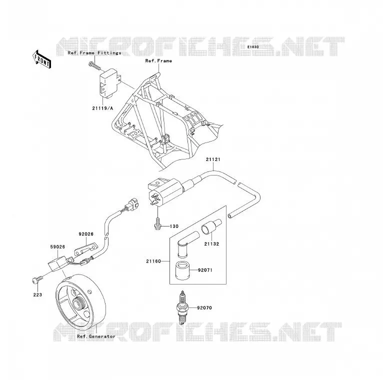SYSTEME D&acute;ALLUMAGE Kawasaki QUAD 250 2007 KLF250  KLF250A7F