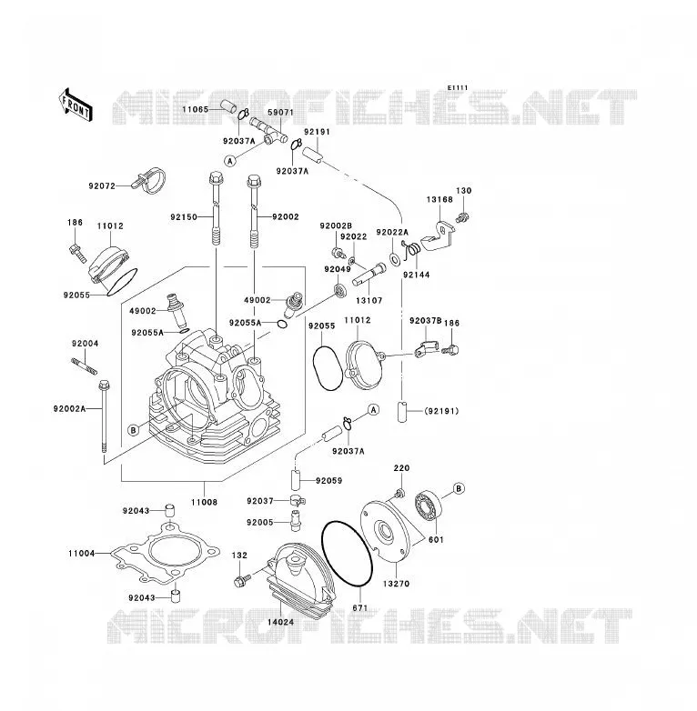 CULASSE Kawasaki QUAD 250 2007 KLF250  KLF250A7F