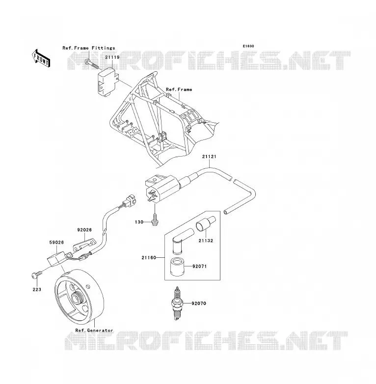SYSTEME D&acute;ALLUMAGE Kawasaki QUAD 250 2007 KLF250  KLF250A7F