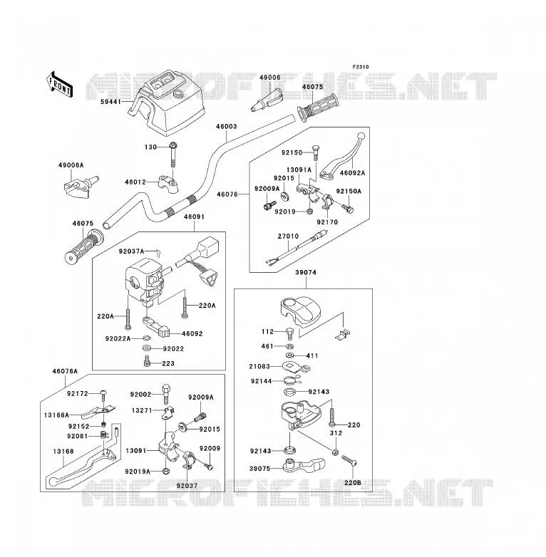 GUIDON Kawasaki QUAD 250 2007 KLF250  KLF250A7F