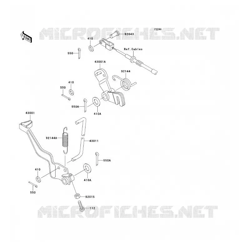 PEDALE DE FREIN Kawasaki QUAD 250 2008 KLF250  KLF250A8F