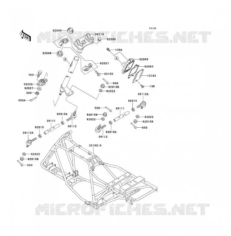 CH&Acirc;SSIS Kawasaki QUAD 250 2008 KLF250  KLF250A8F