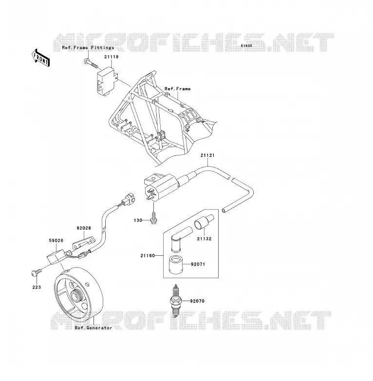 SYSTEME D&acute;ALLUMAGE Kawasaki QUAD 250 2008 KLF250  KLF250A8F