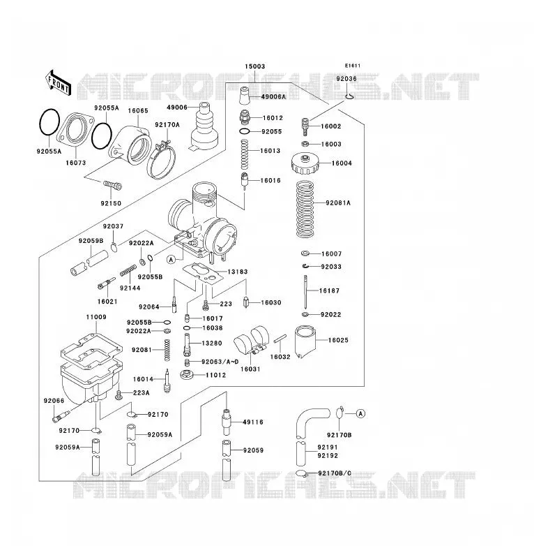 CARBURATEUR Kawasaki QUAD 250 2009 KLF250  KLF250A9F