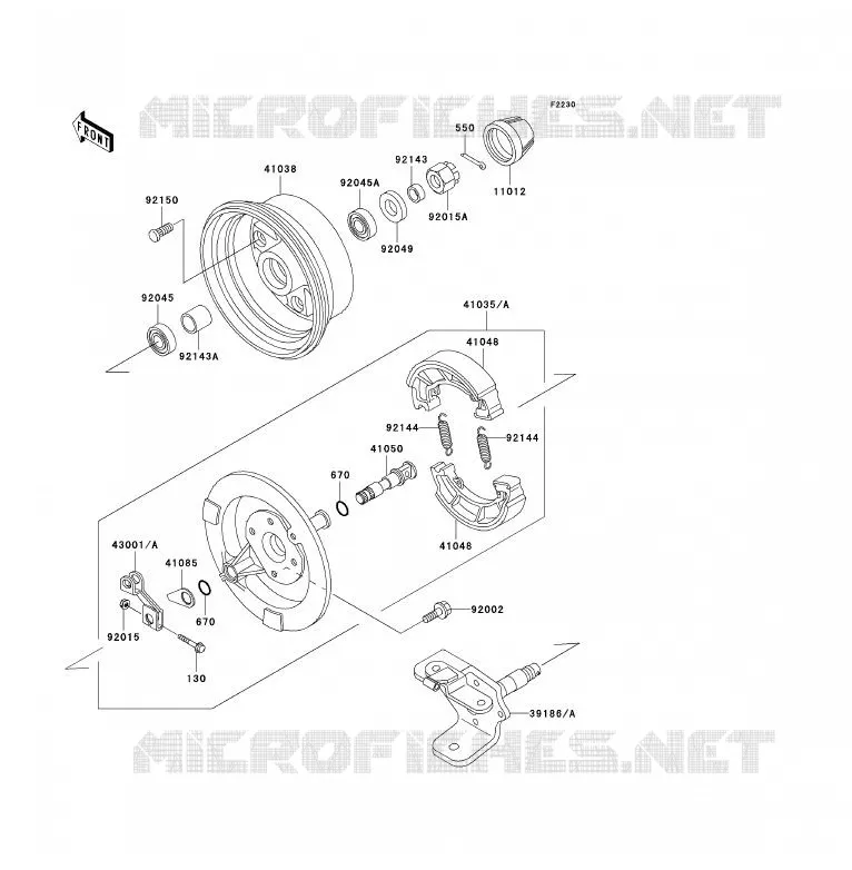 MOYEU AVANT Kawasaki QUAD 250 2009 KLF250  KLF250A9F