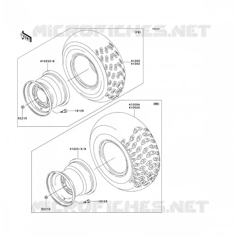 PNEUS Kawasaki QUAD 250 2009 KLF250  KLF250A9F