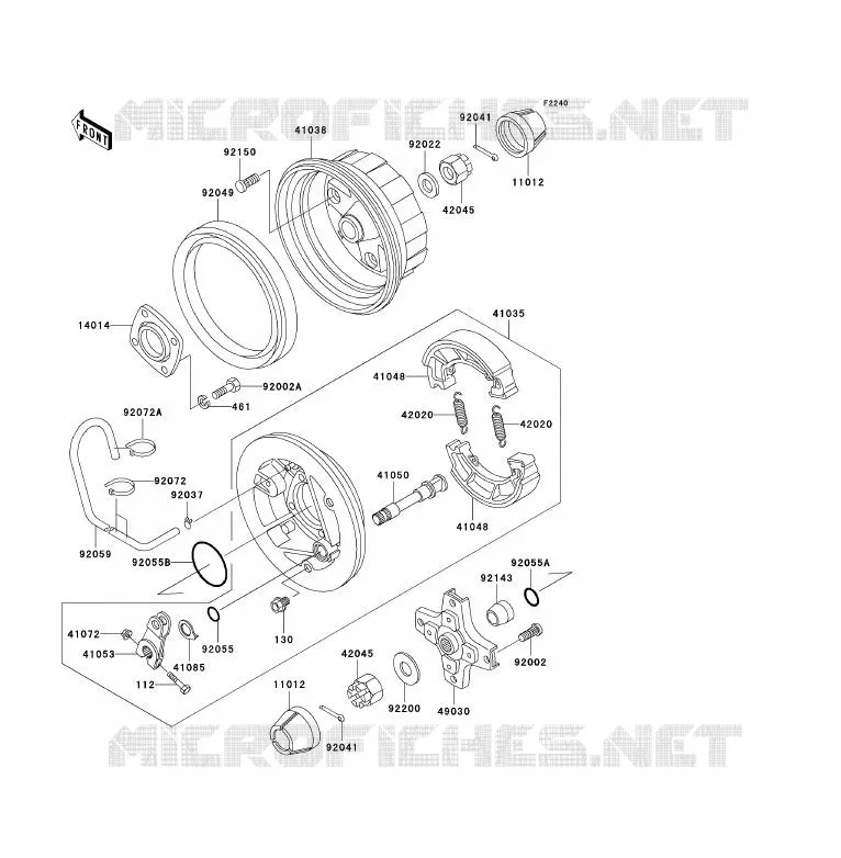 MOYEU ARRIERE Kawasaki QUAD 250 2010 KLF250  KLF250AAF
