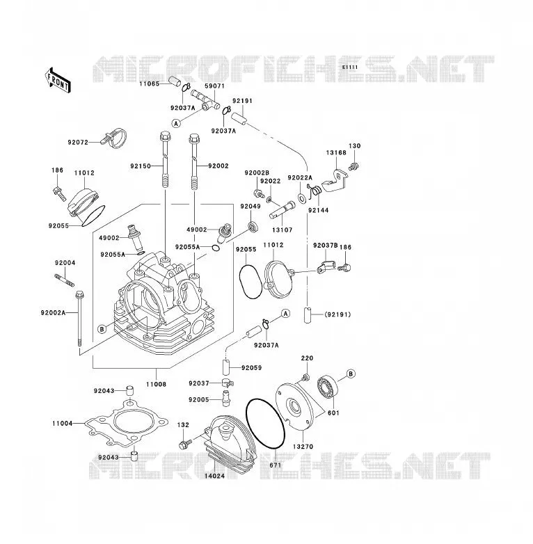 CULASSE Kawasaki QUAD 250 2011 KLF250  KLF250ABF
