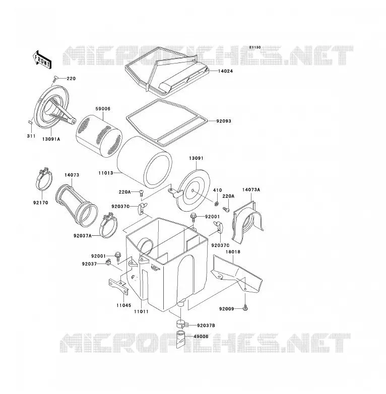 FILTRE A AIR Kawasaki QUAD 250 2011 KLF250  KLF250ABF