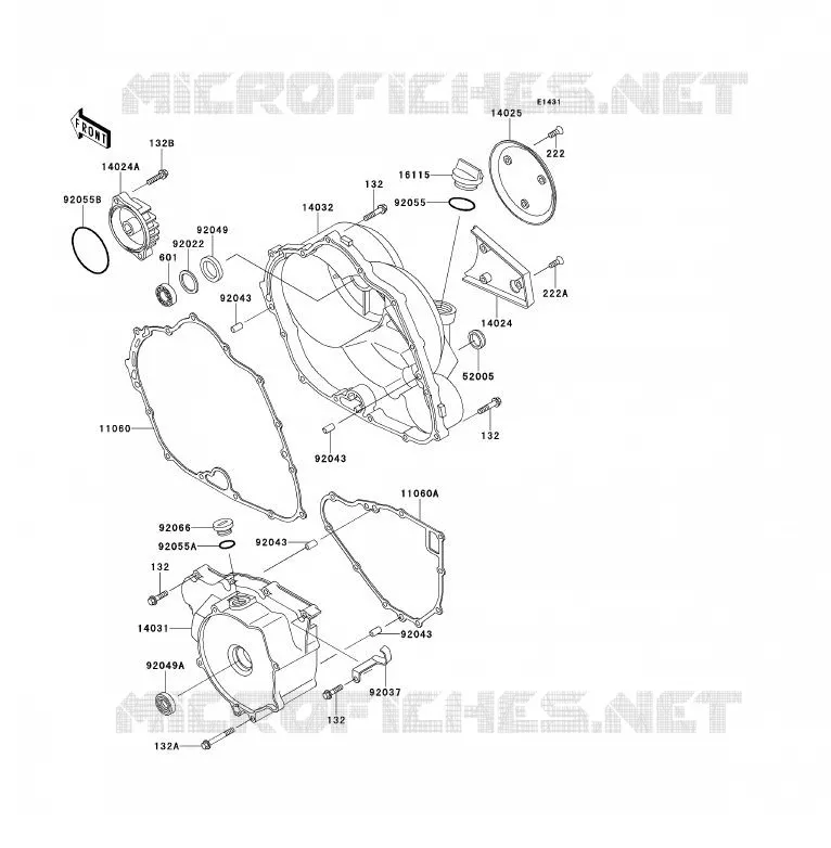 COUVERCLES MOTEUR Kawasaki QUAD 300 2000 KLF300  KLF300-B13