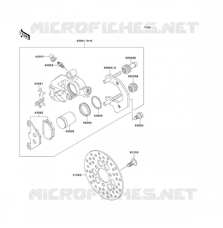 FREIN AVANT Kawasaki QUAD 300 2000 KLF300  KLF300-B13