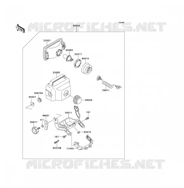 PIECE EN OPTION(PHARE) Kawasaki QUAD 300 2001 KLF300  KLF300-B14