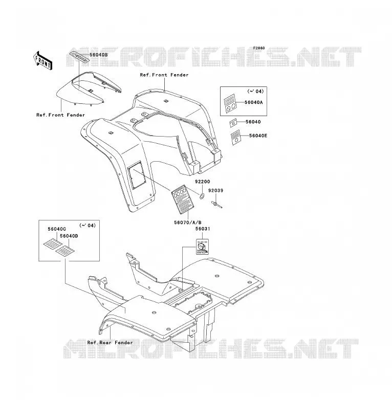 LABEL(AS) Kawasaki QUAD 300 2002 KLF300  KLF300-B15