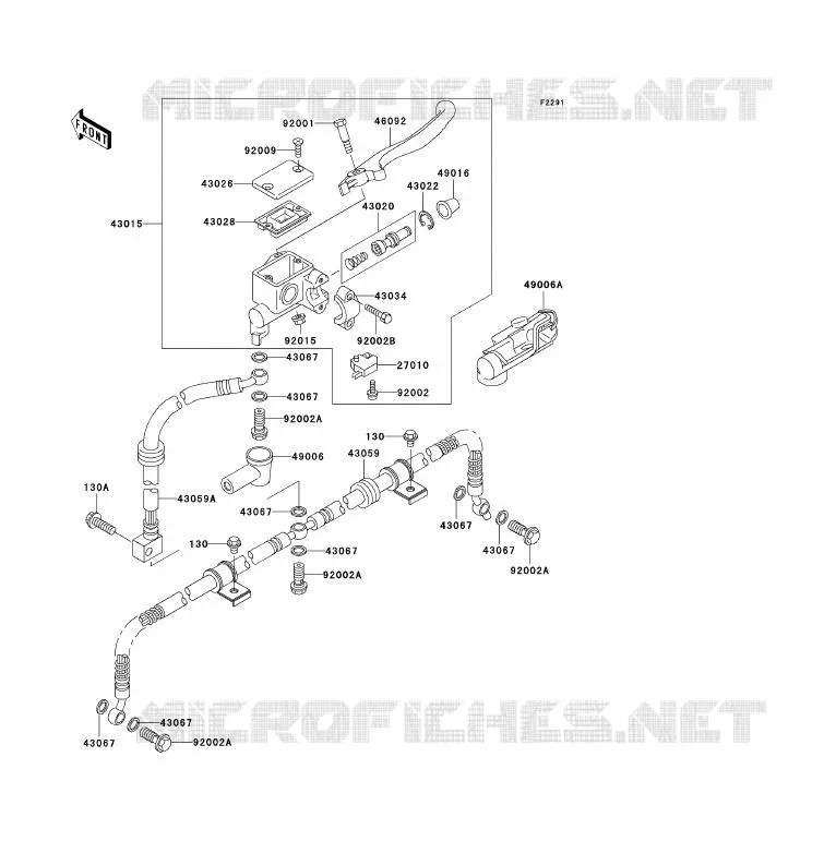 MAITRE CYLINDRE AV Kawasaki QUAD 300 2002 KLF300  KLF300-B15