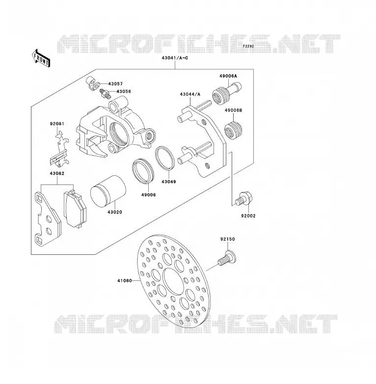 FREIN AVANT Kawasaki QUAD 300 2003 KLF300  KLF300-B16