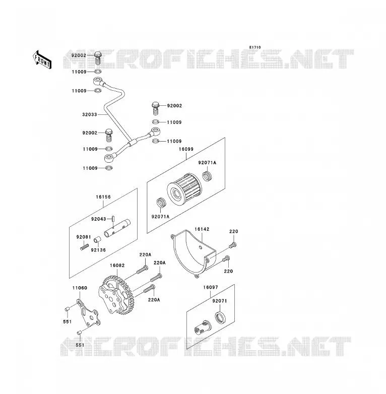 POMPE A HUILE Kawasaki QUAD 300 2003 KLF300  KLF300-B16