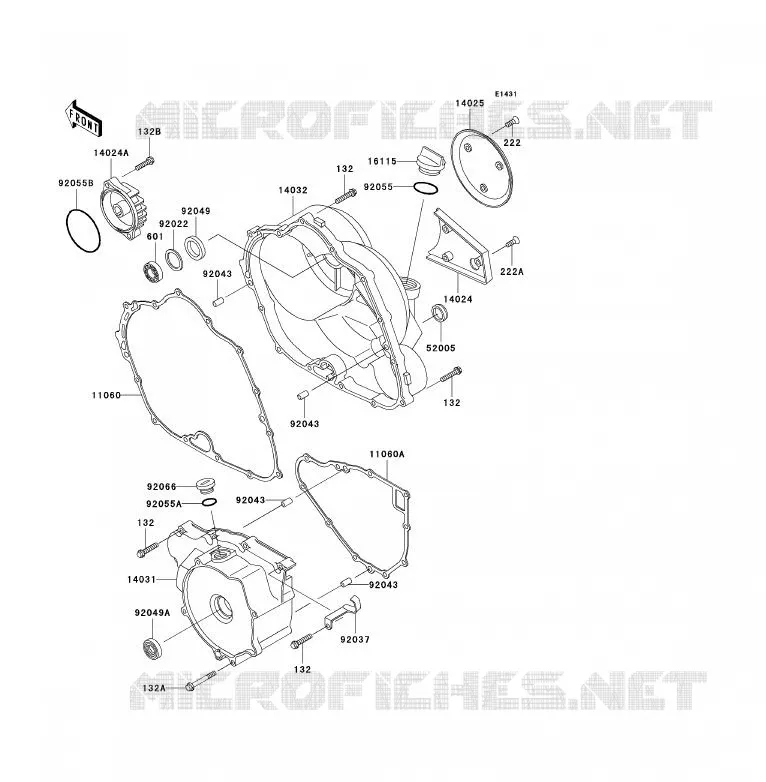COUVERCLES MOTEUR Kawasaki QUAD 300 2003 KLF300  KLF300-B16