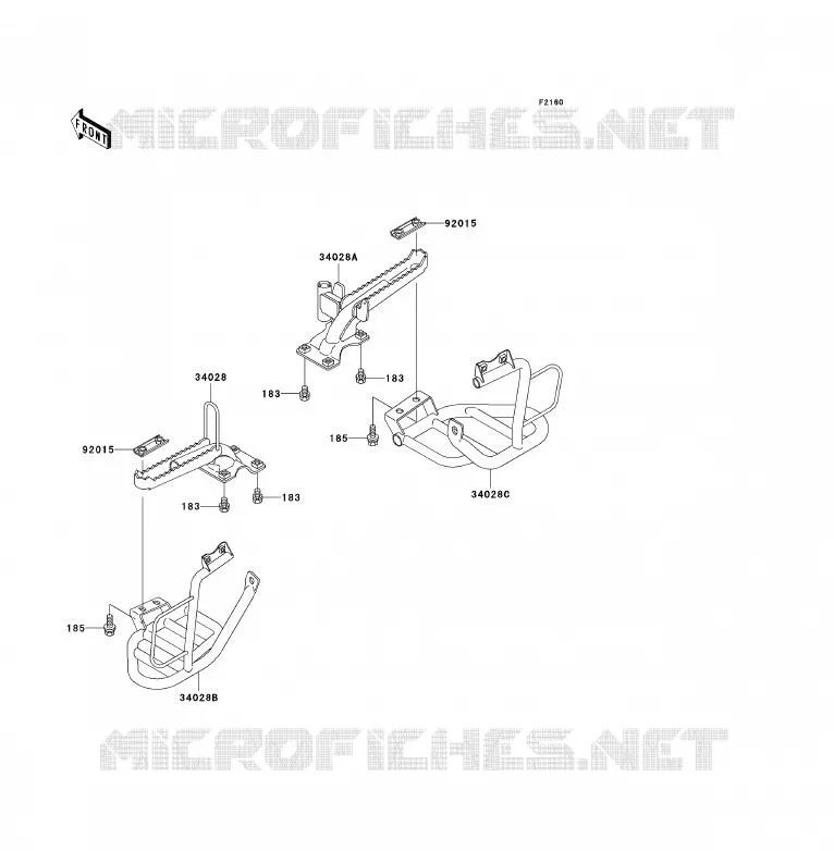 REPOSE PIED Kawasaki QUAD 300 2003 KLF300  KLF300-B16