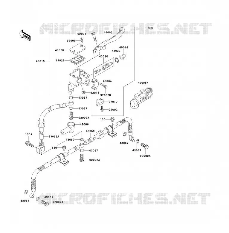 MAITRE CYLINDRE AV Kawasaki QUAD 300 2004 KLF300  KLF300-B17
