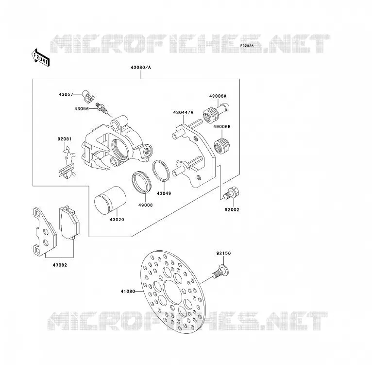 FREIN AVANT Kawasaki QUAD 300 2004 KLF300  KLF300-B17