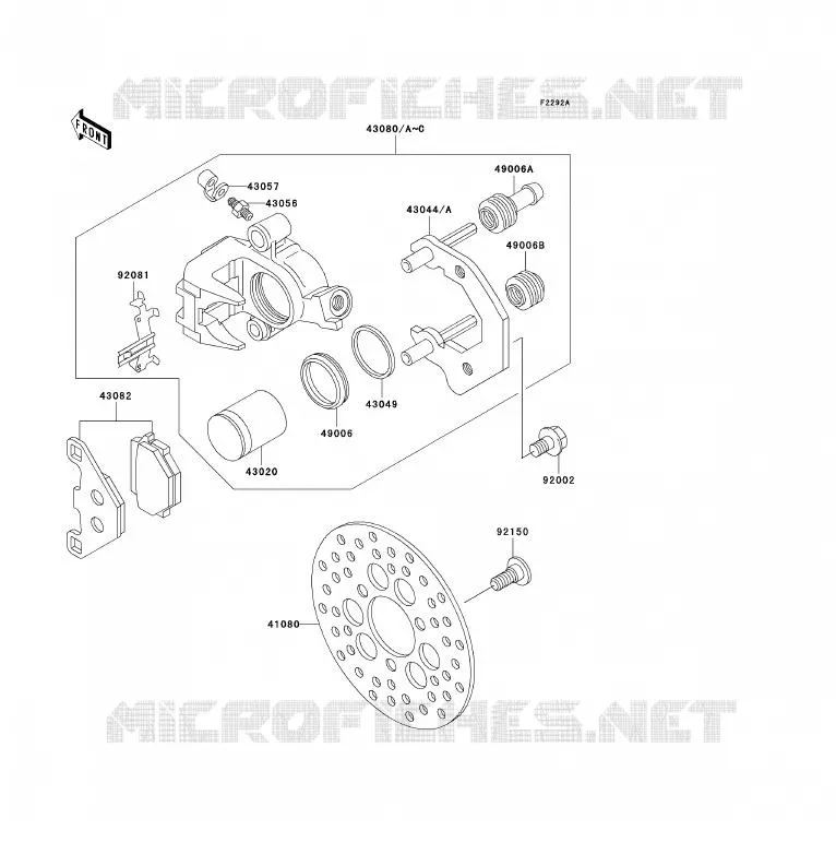 FREIN AVANT Kawasaki QUAD 300 2005 KLF300  KLF300-B18