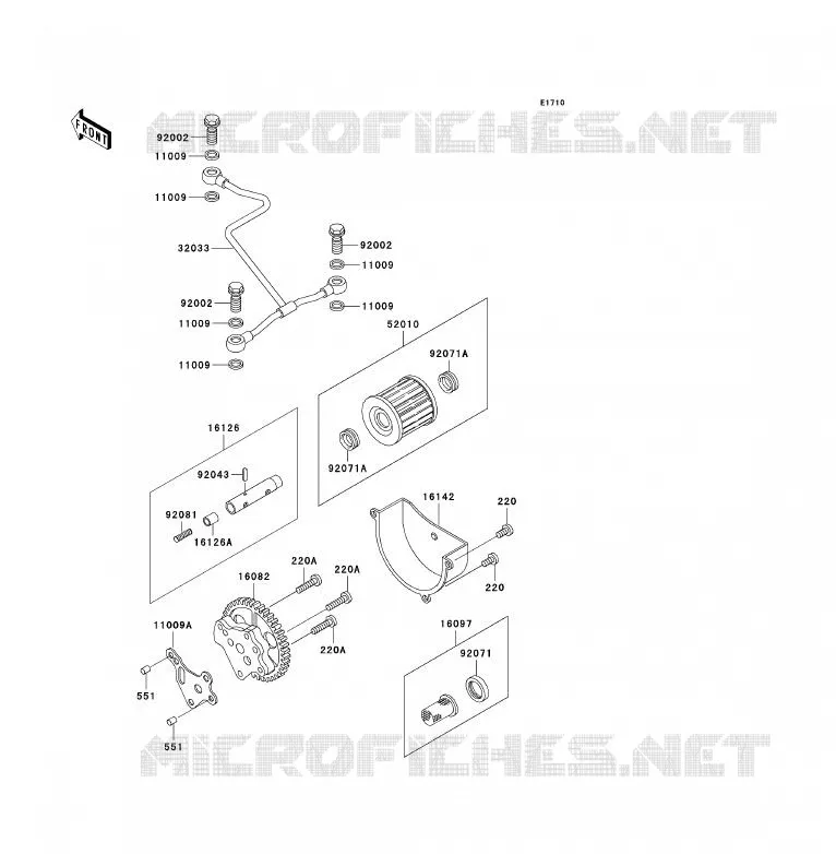 POMPE A HUILE Kawasaki QUAD 300 1989 KLF300  KLF300-B2